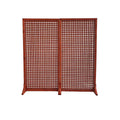 Red Solid Wood Privacy Screen Room Divider, Set of 2pc B7100
