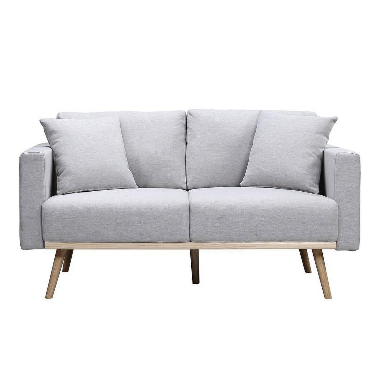 Light Gray Fabric Sofa Loveseat Set with USB Ports W629173
