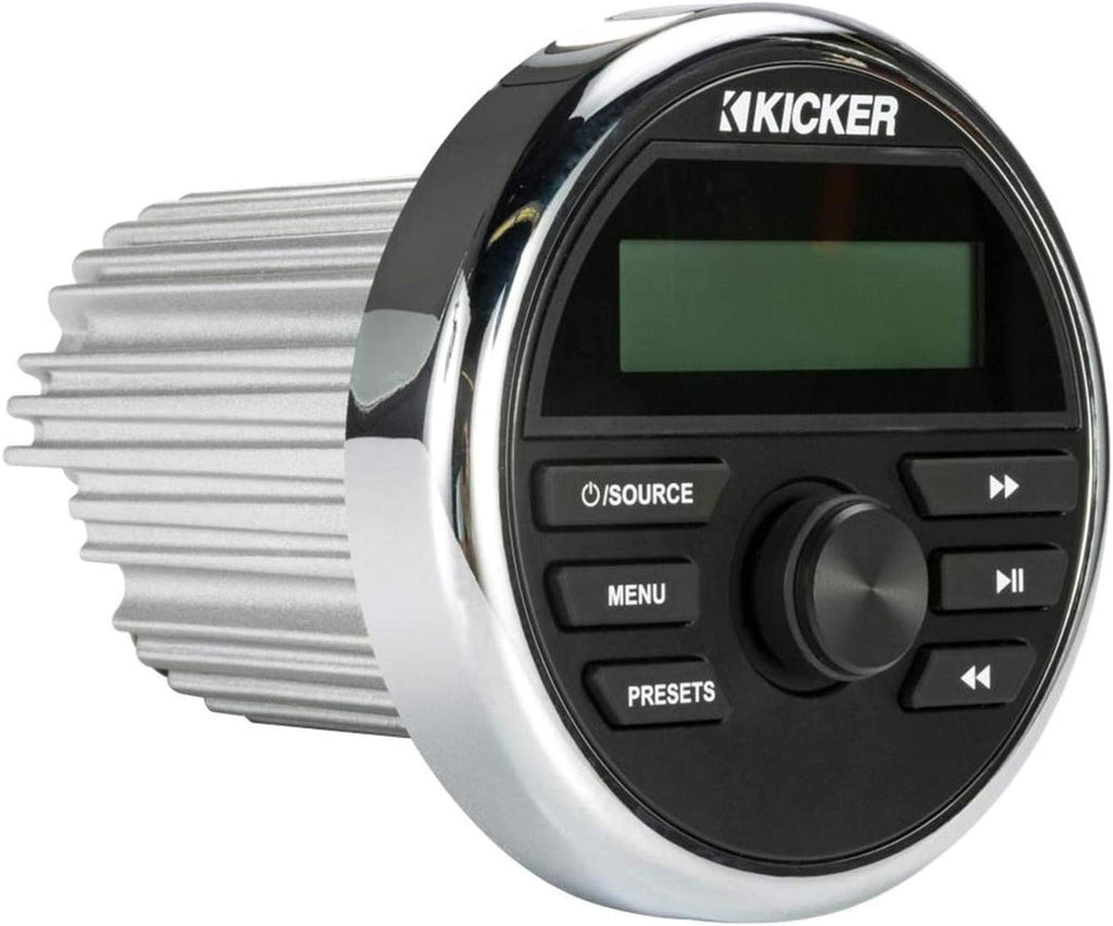 Compact Gauge Mount Marine Grade Media Center Receiver with AM/FM Radio, USB and Bluetooth A6426