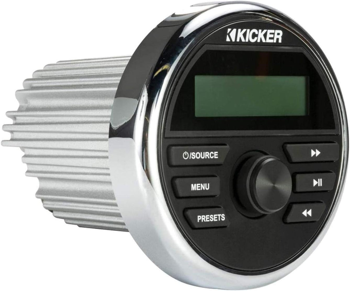 Compact Gauge Mount Marine Grade Media Center Receiver with AM/FM Radio, USB and Bluetooth A6426