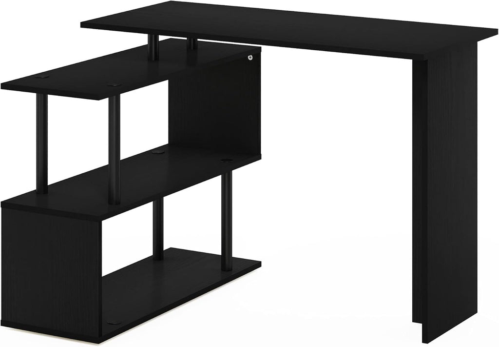 L-Shape Computer Desk with 3-Tier Shelves J747