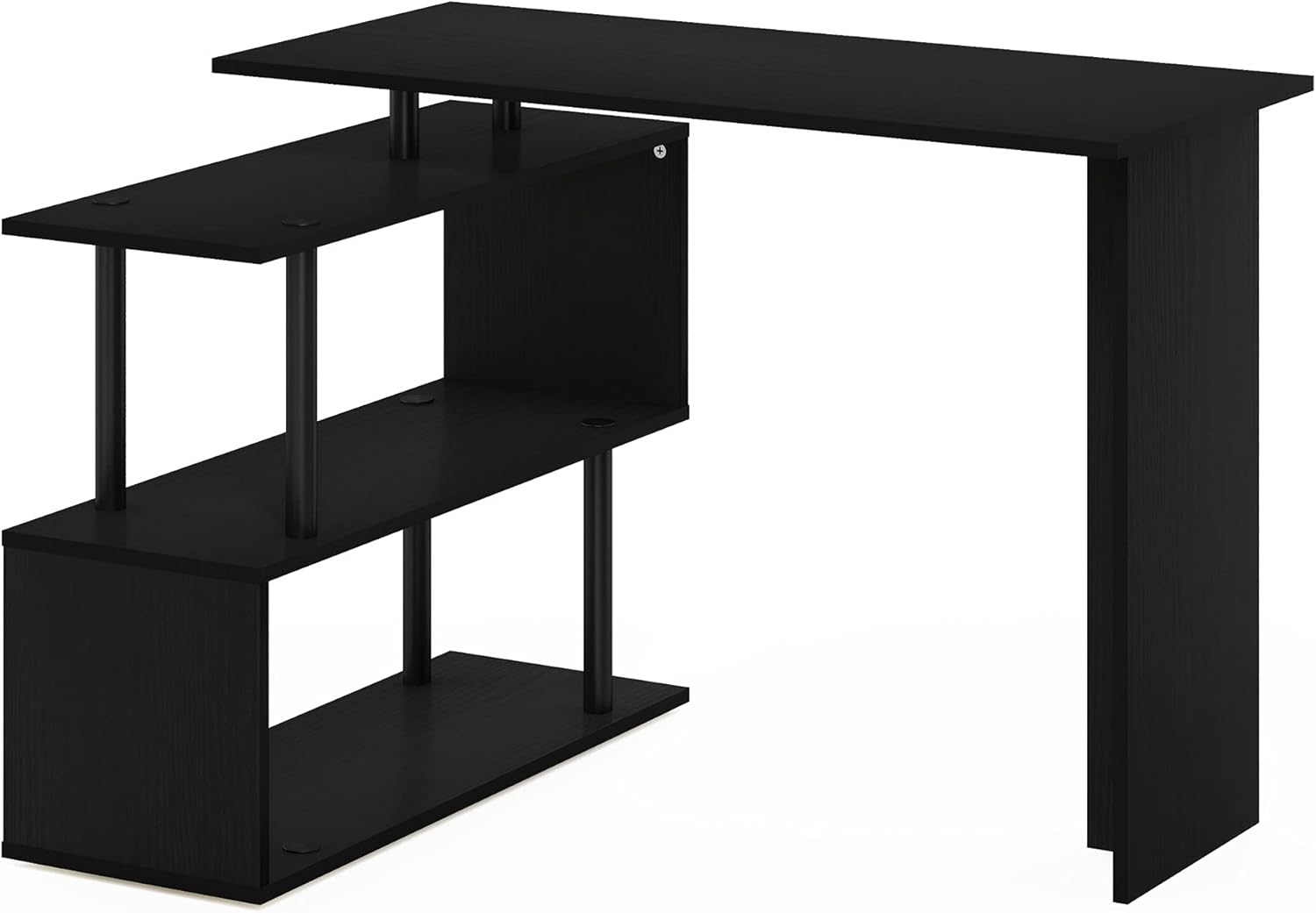 L-Shape Computer Desk with 3-Tier Shelves J747