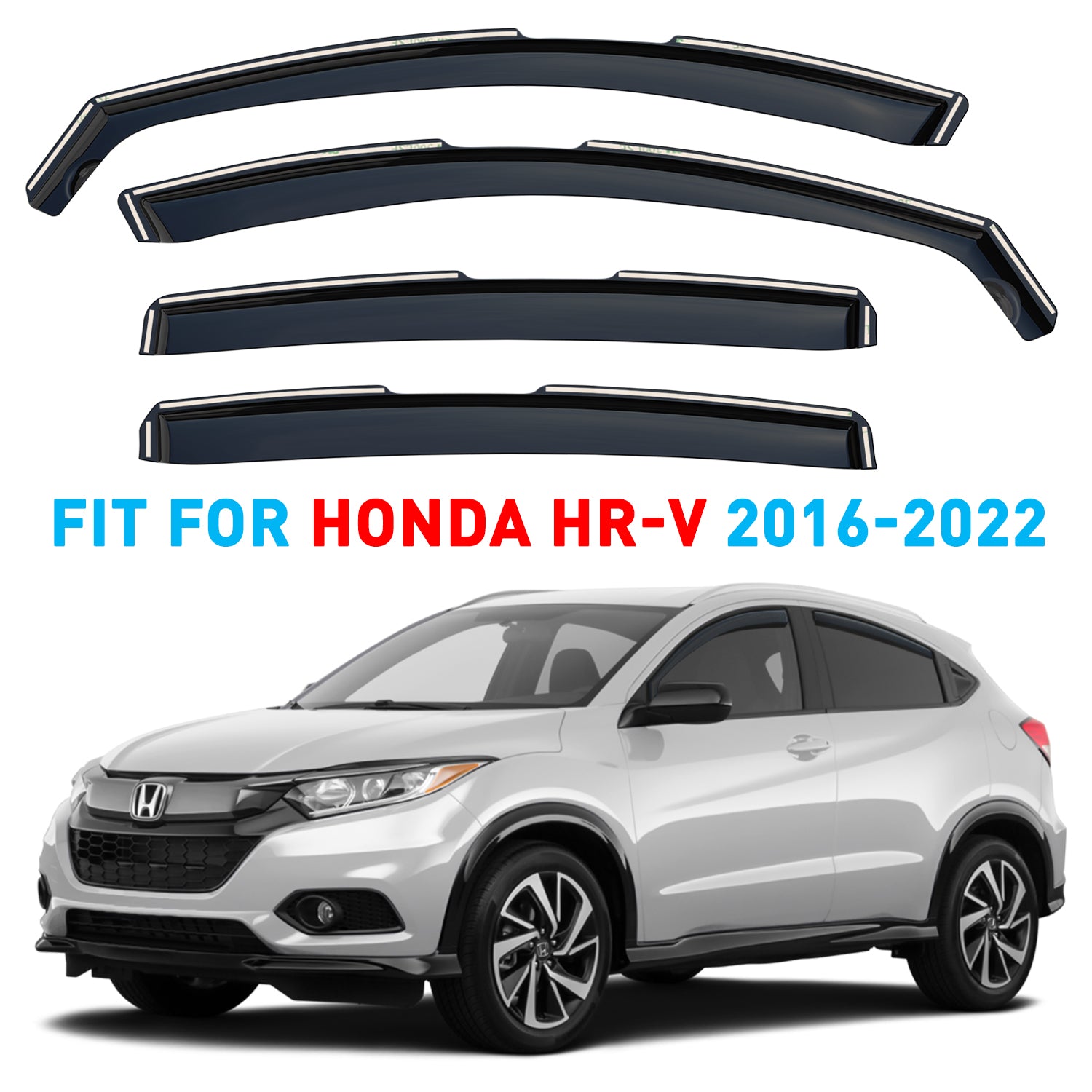 4 pcs Smoke Tinted In-channel Side Window Vent Visor Deflectors Rain Guards C222