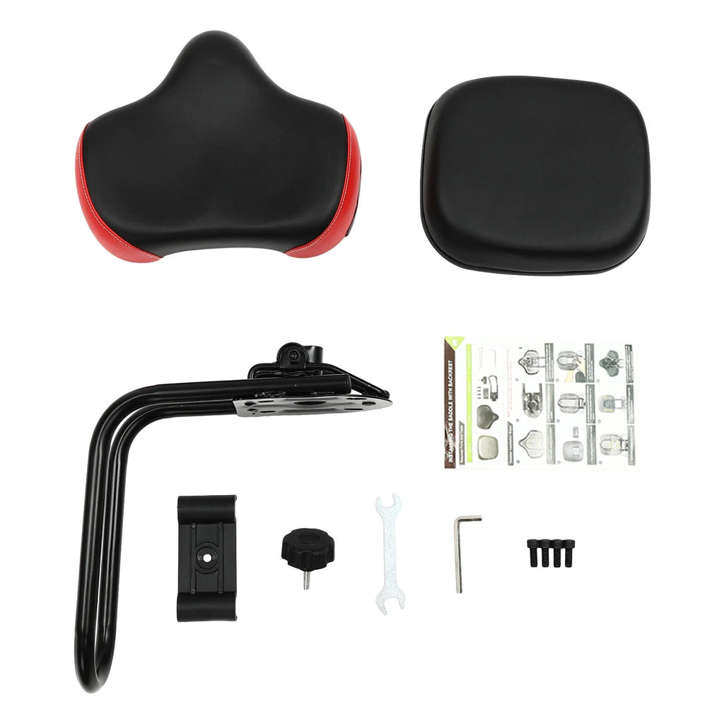 Red/Blue 11.5" x 9.5" Wide Bike Seat with Backrest X693773