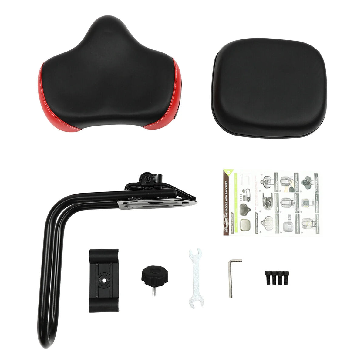 Red/Blue 11.5" x 9.5" Wide Bike Seat with Backrest X693773