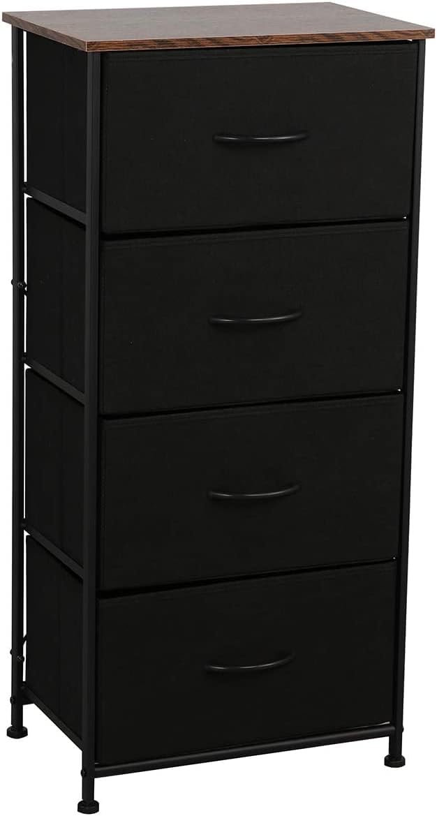 Gray Fabric 4 Drawer Nightstand Dresser C3708