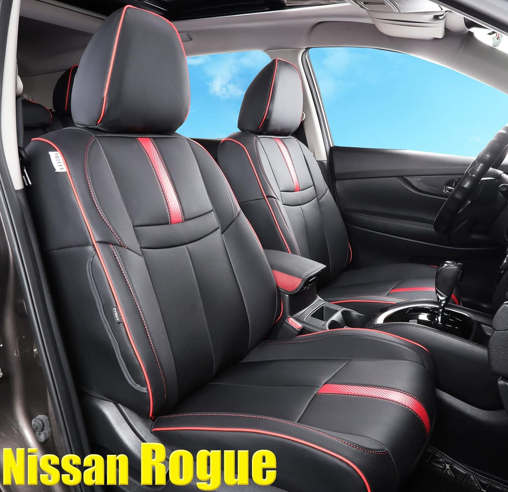 Wine Red Waterproof Faux Leather Car Seat Covers J61004