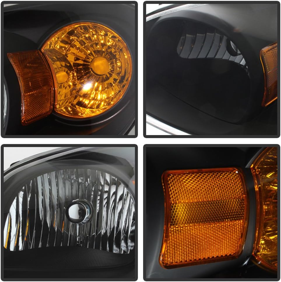 Black Headlights HeadLamps Driver + Passenger Side C3030