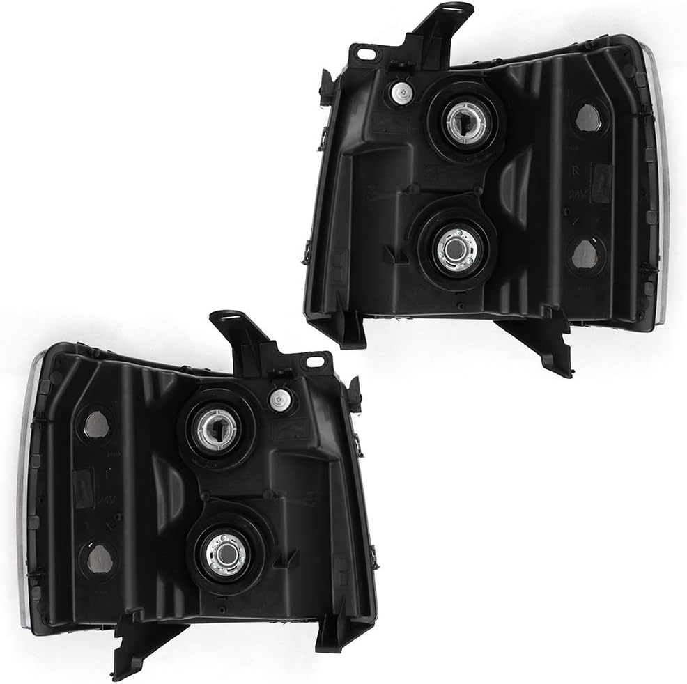 Headlights with Clear Lens Chrome Housing Amber Reflector O8803
