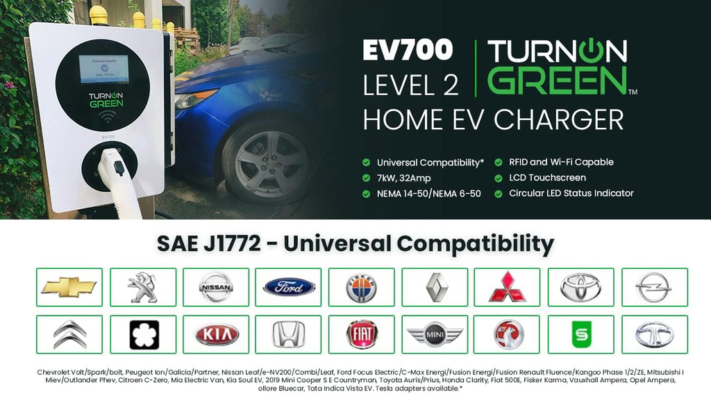 Level 2 Smart Electric Vehicle Charger with LCD Touchscreen F18092