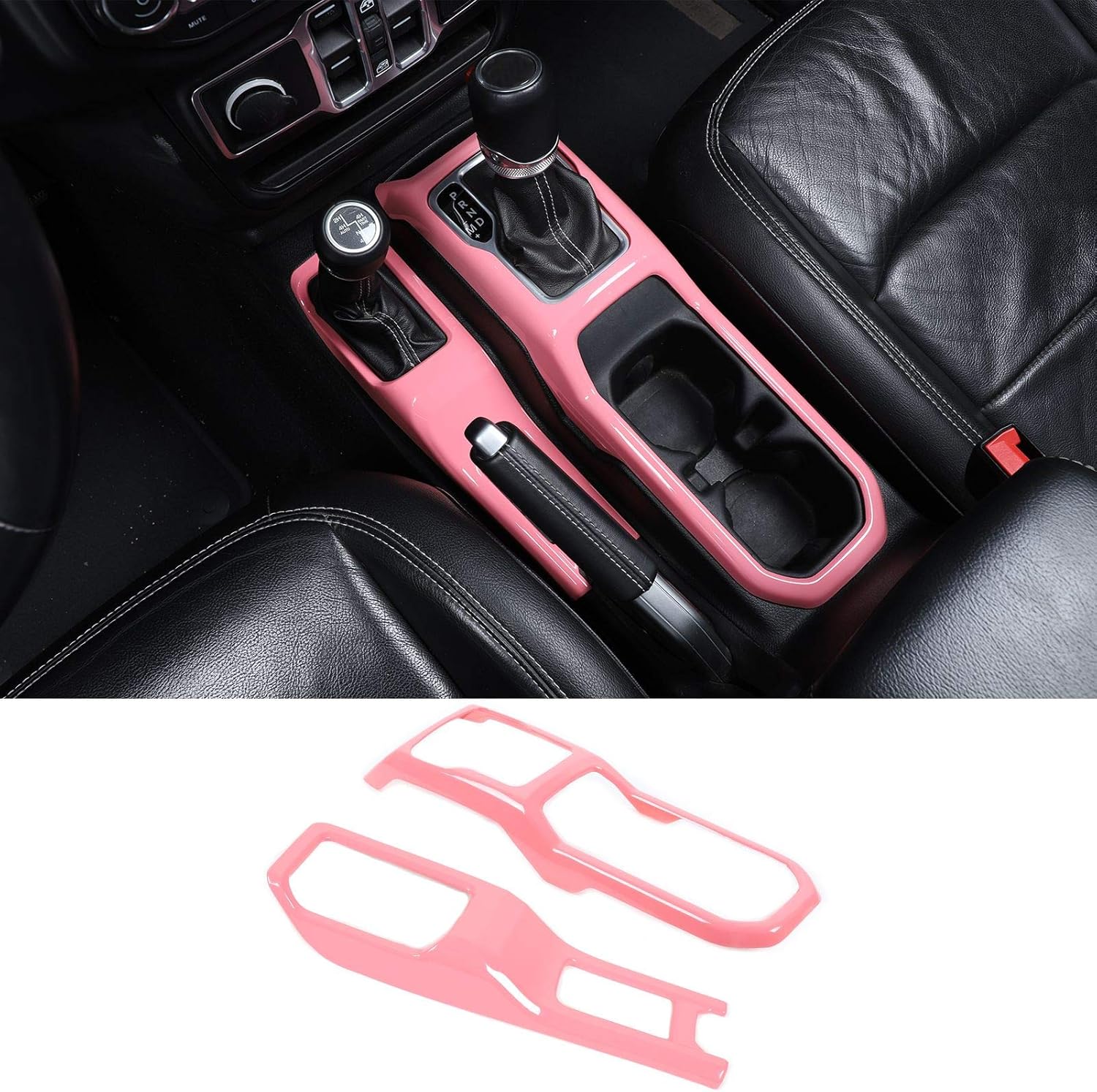 Carbon Fiber Gear Shift Panel Cover for Jeep Wrangler JL Pack of 2 N72721