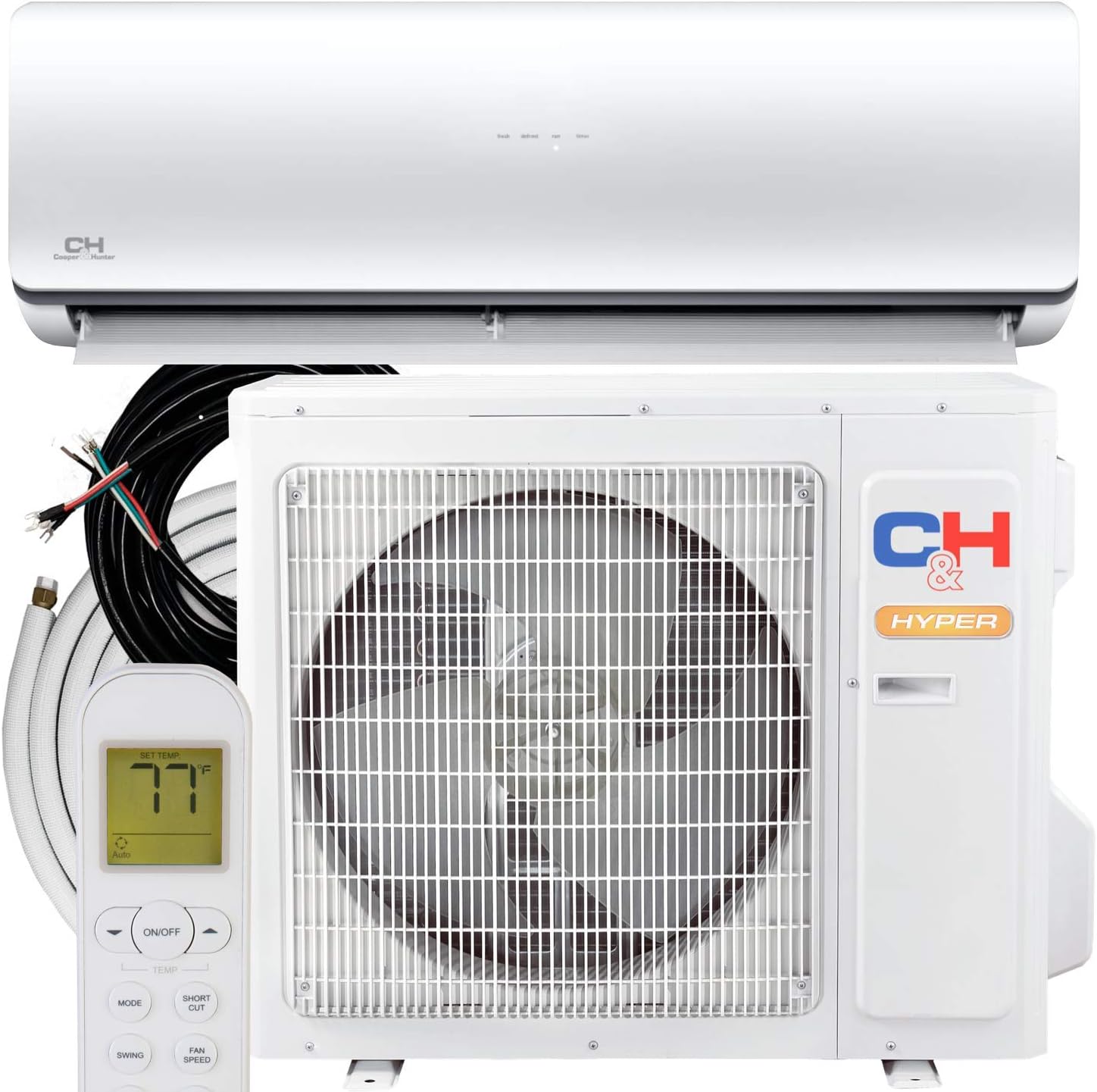 18,000 BTU Ductless Mini-Split Air Conditioner Heat Pump with 16FT Copper Line Set J5016