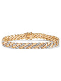Yellow Gold-Plated Diamond Accent Curb-Link Bracelet 9.5" C24857