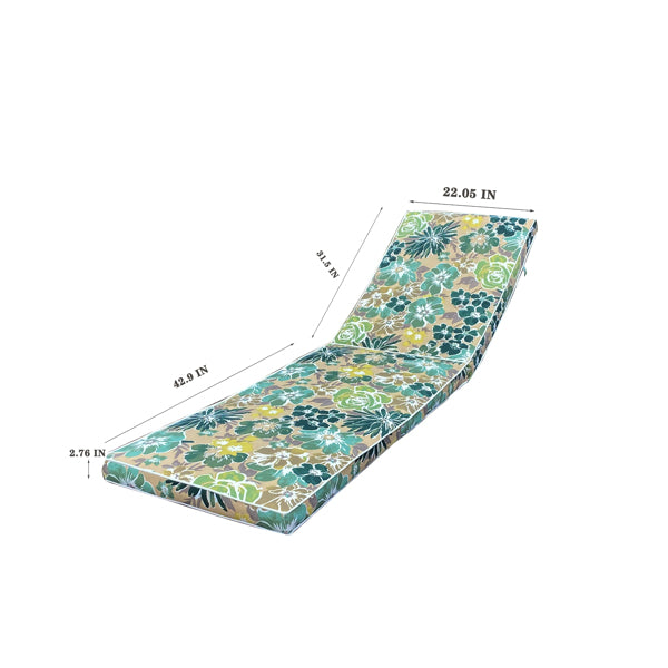 Blue flower Patio Lounge Chair Cushion Set of 2 R45697