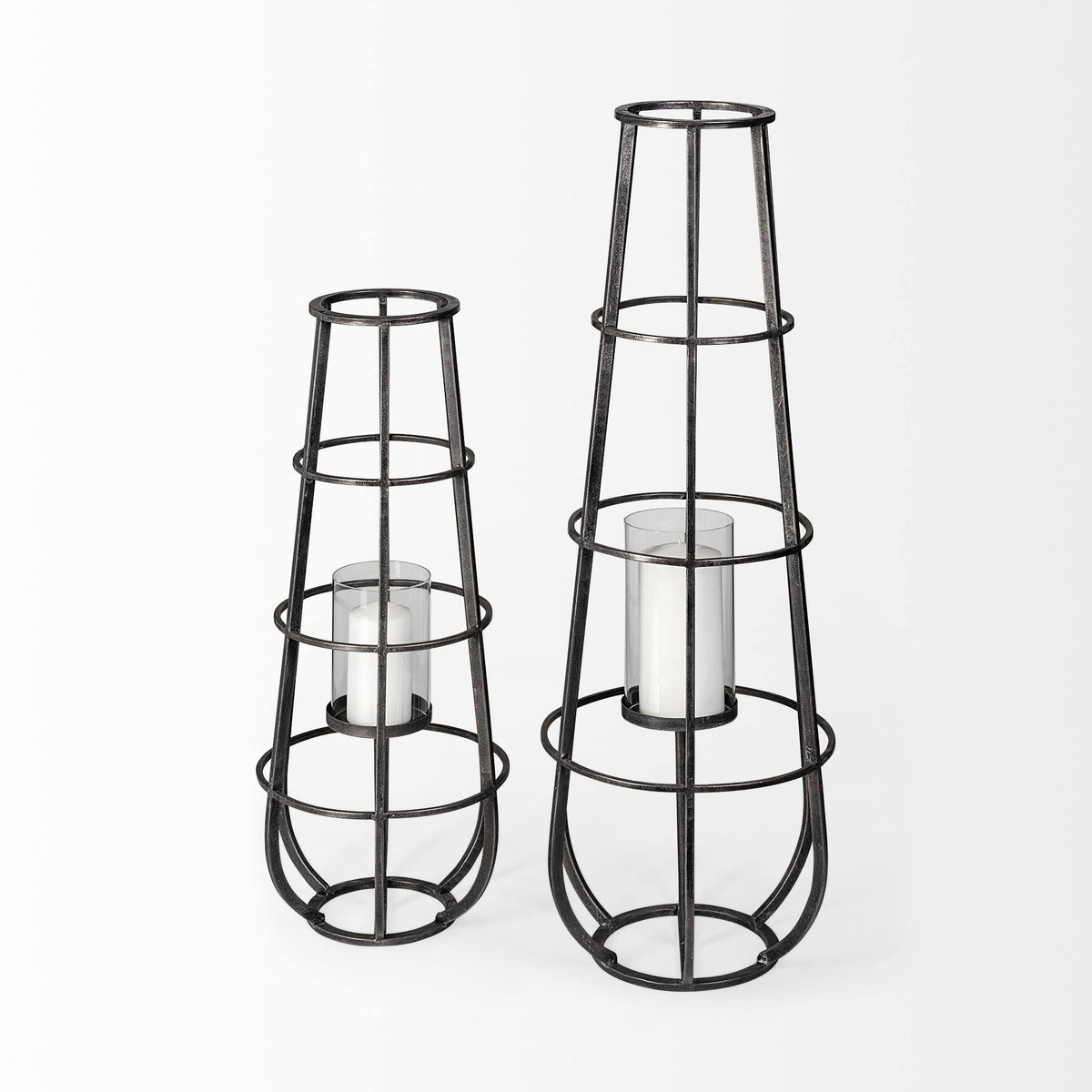 Black Metal Candle Holder Lantern C799