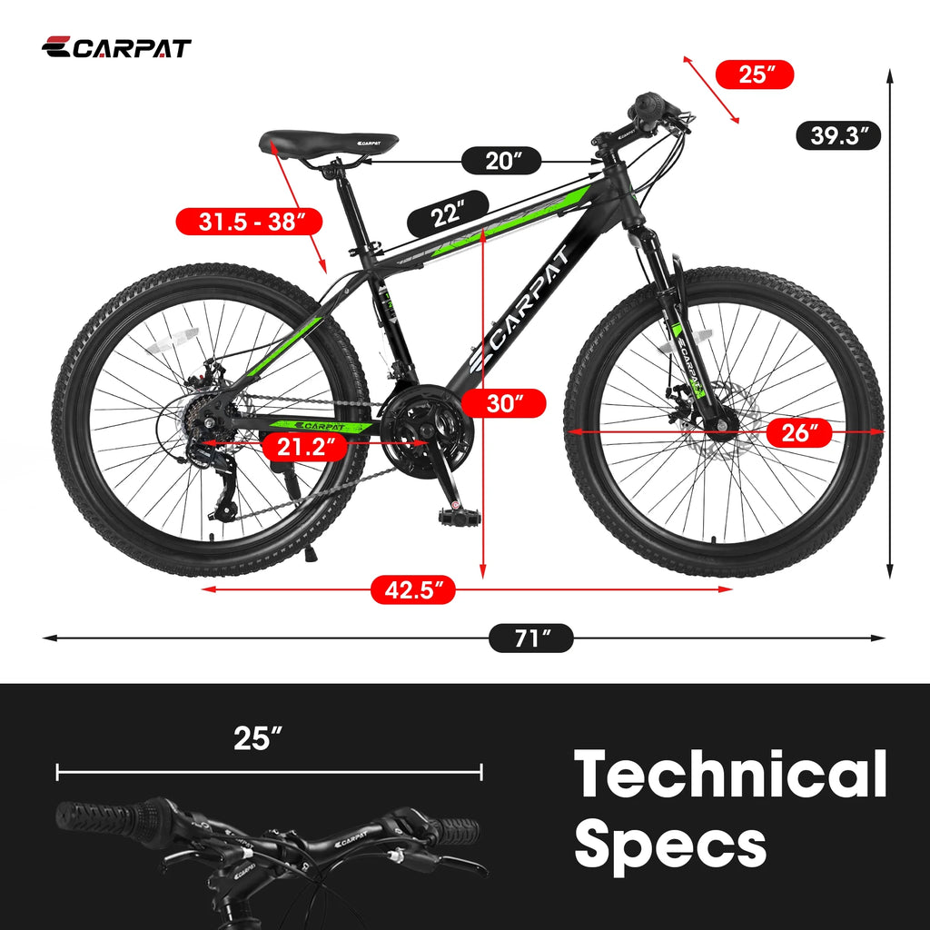 26 Inch Mountain Bike with Mechanical Disc Brakes U81171