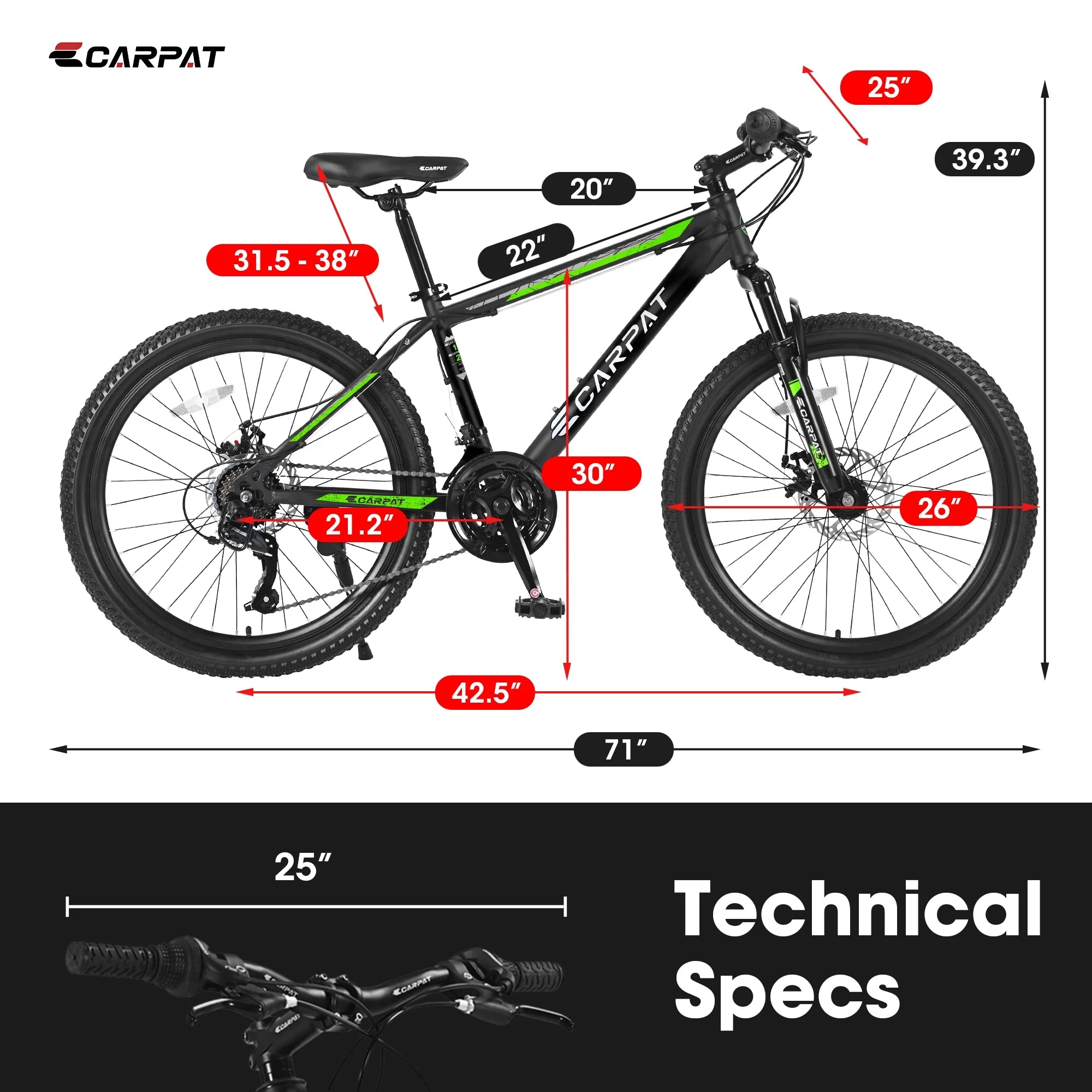 26 Inch Mountain Bike with Mechanical Disc Brakes U81171