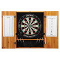 Oak Sisal Fiber Dartboard and Cabinet Bundle T885610
