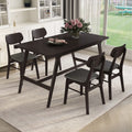5-Piece Dining Table Set with 4 Faux Leather Dining Chairs S688086