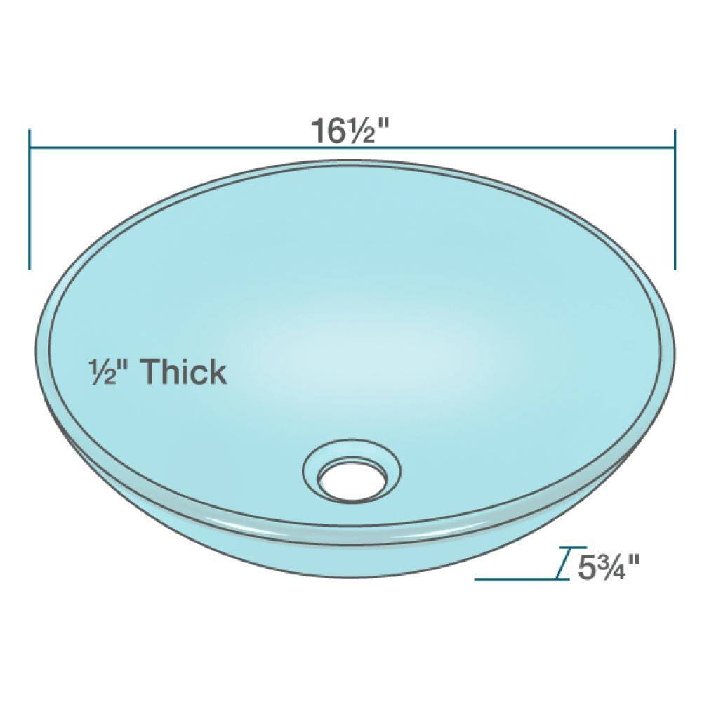 16-1/2x22 Glass Vessel Bathroom Sink with Vessel Faucet Cerulean Brushed A8945