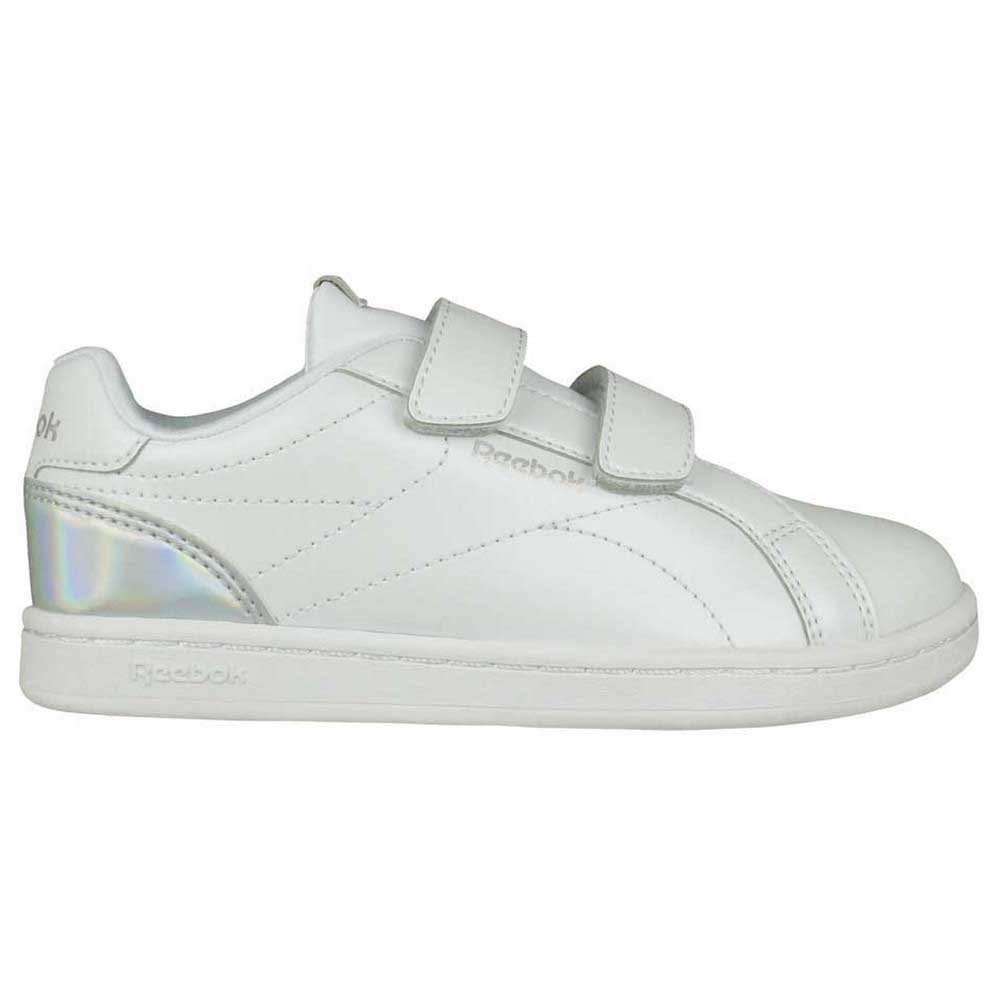 White Silver Velcro Casual Trainers Y7491