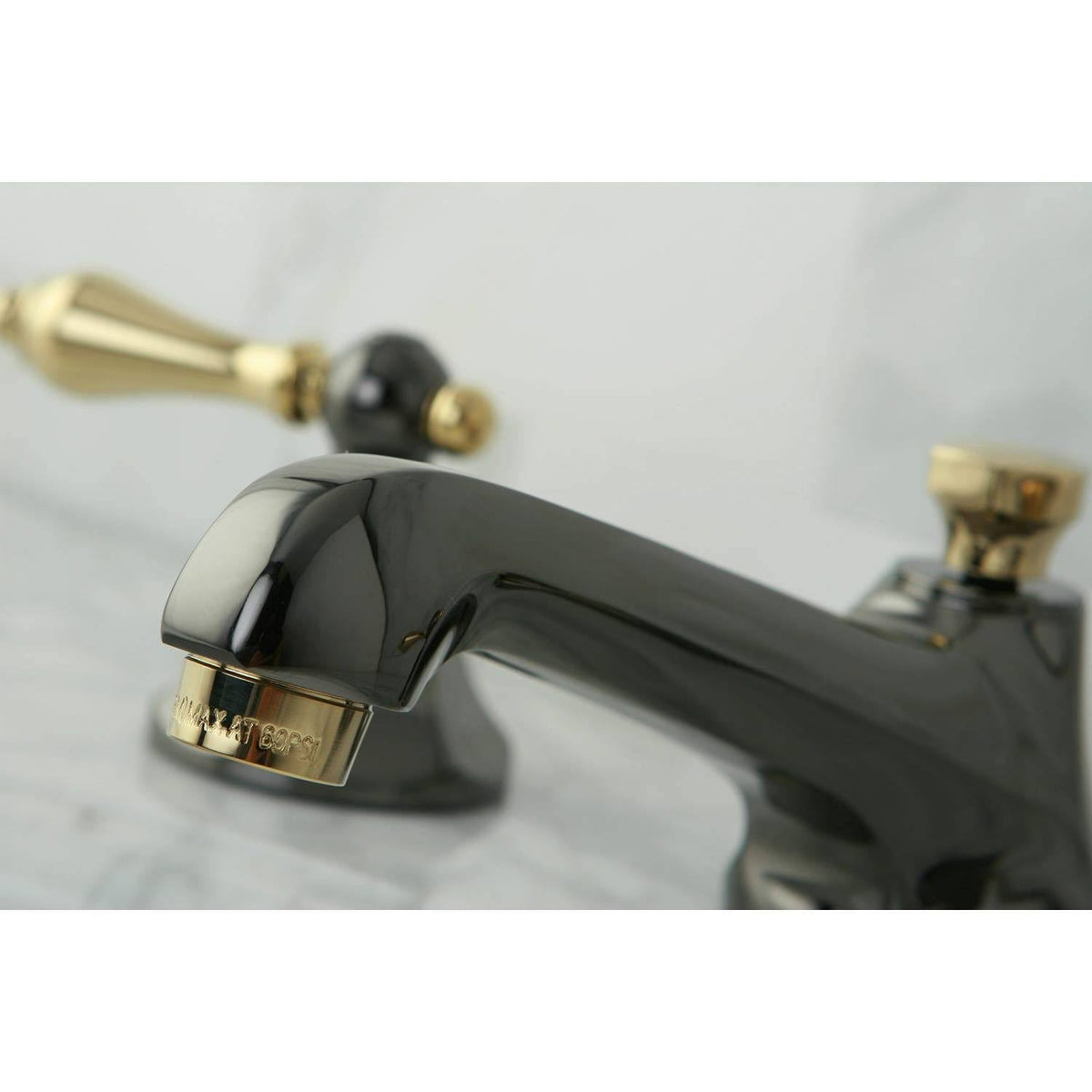 Water Onyx Widespread Lavatory Faucet with Brass Pop-Up Drain J11481