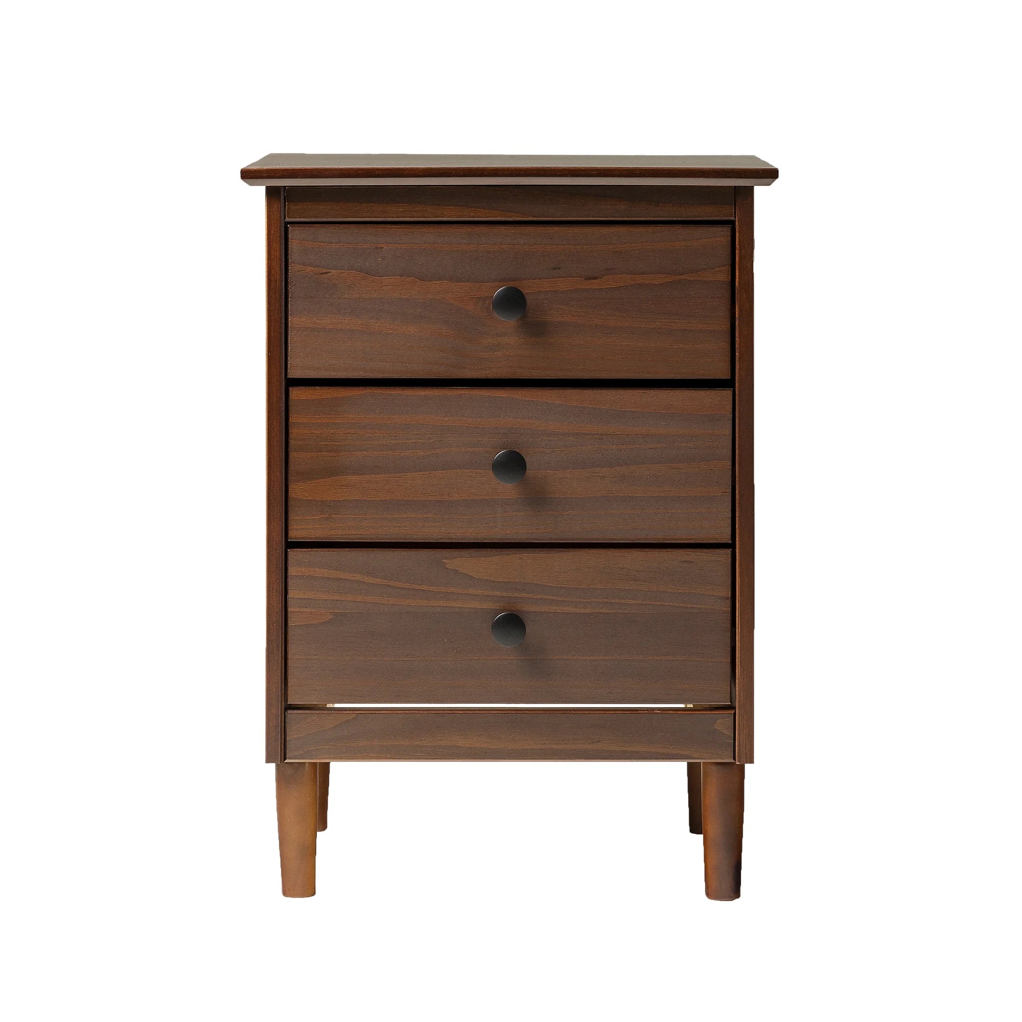 Walnut 3-Drawer Nightstand L8893
