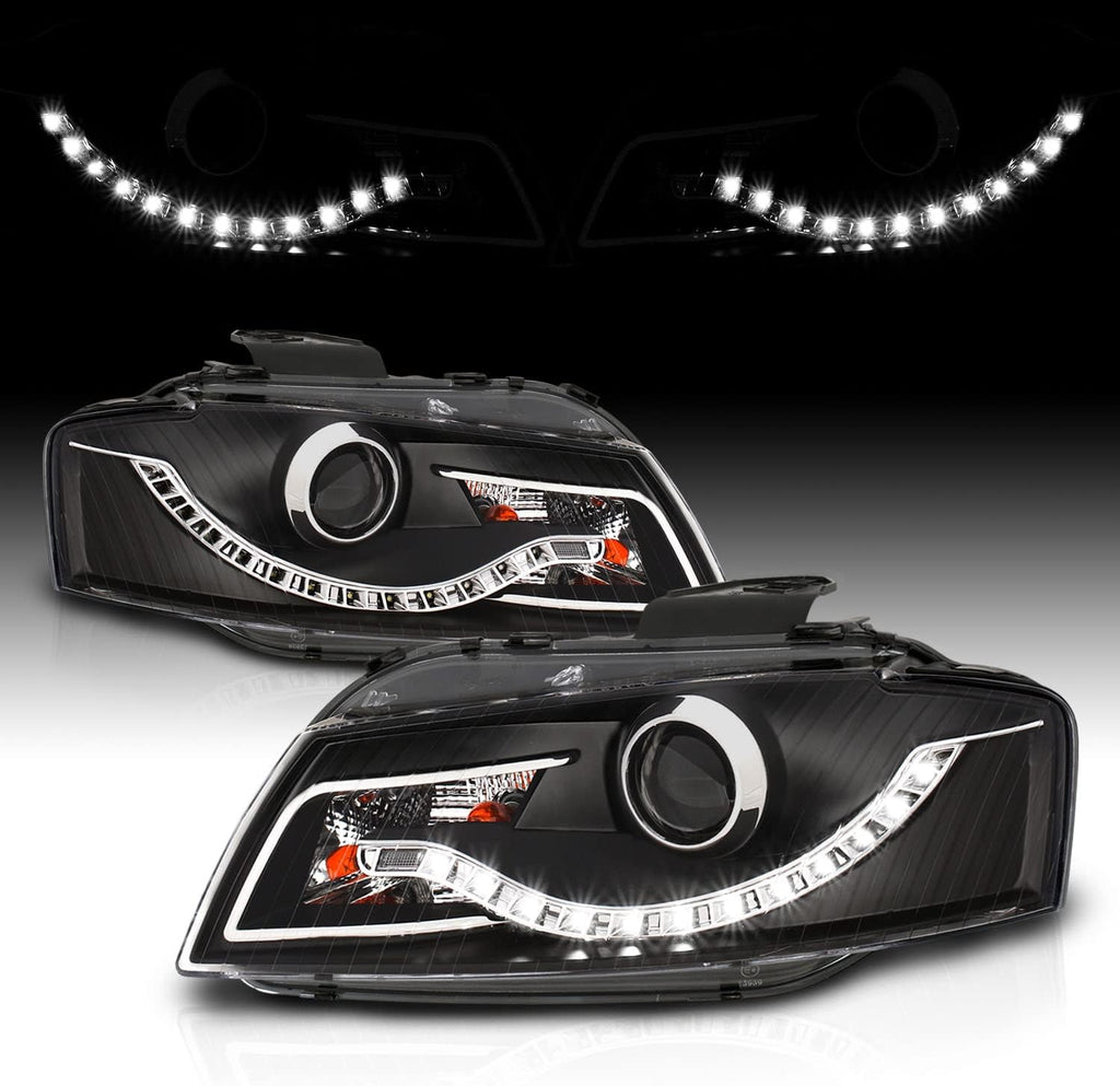Black R8 LED Style Projector Headlights for Audi A3 G5043
