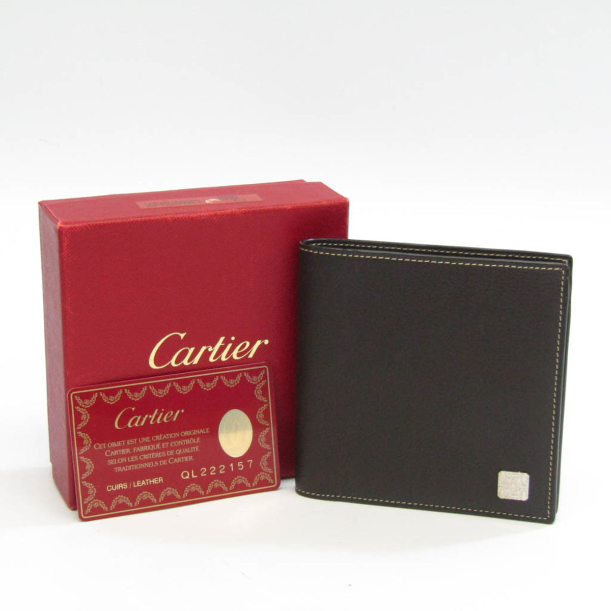 Dark Brown Leather Bi-Fold Wallet F561