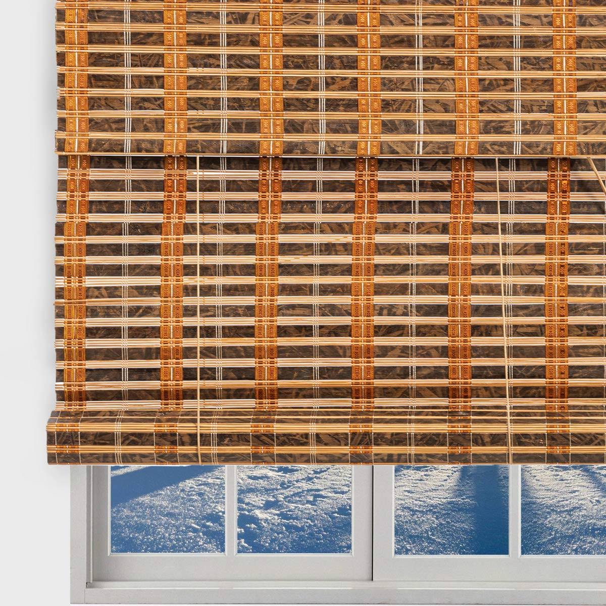 Bamboo Roll Up Window Blind with Valance J53971