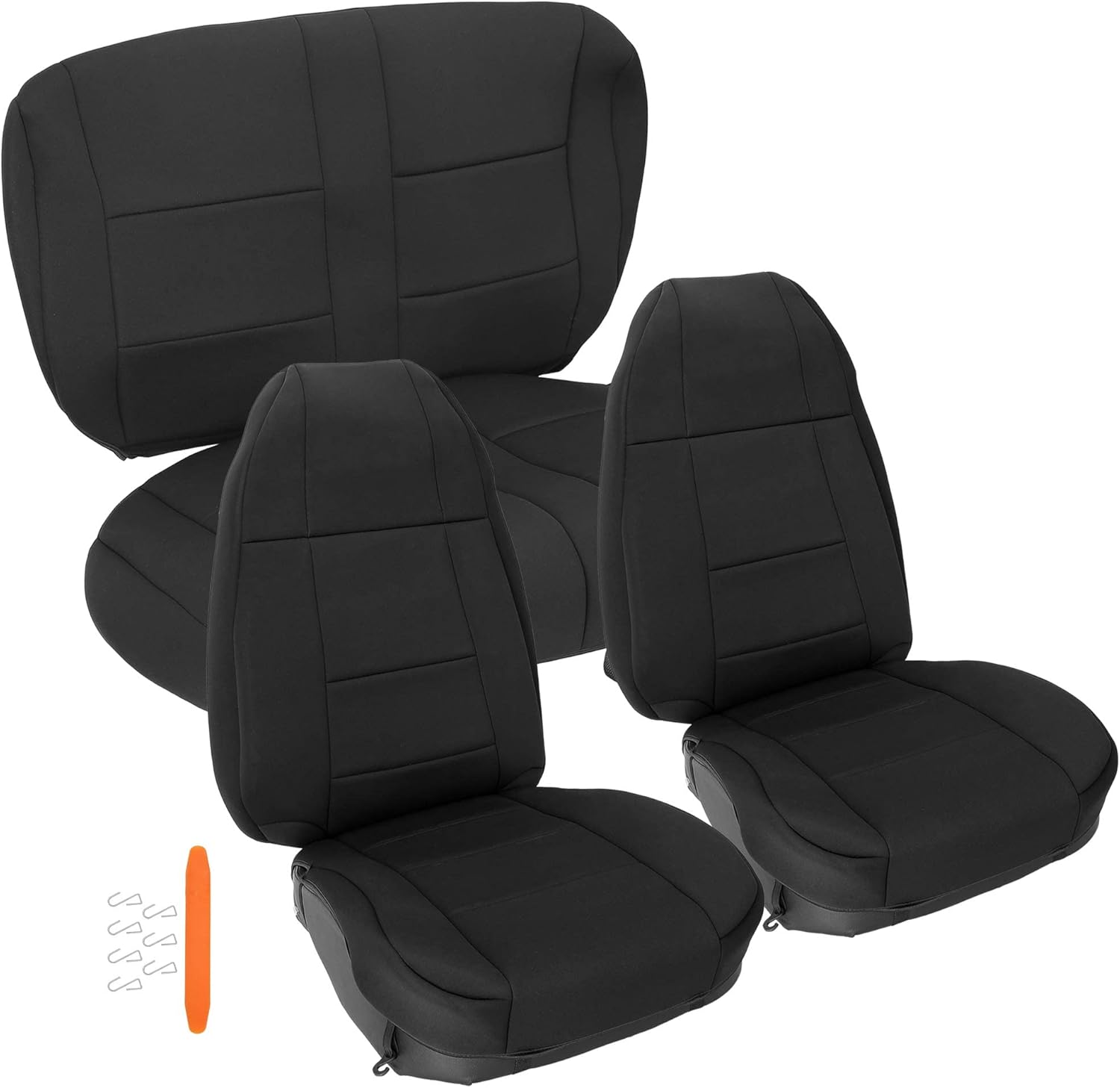 Black Cloth Front and Rear Seat Covers Set D834204