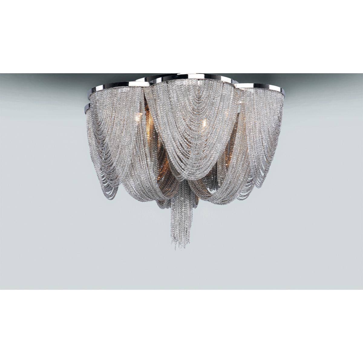 Polished Nickel 6-Light Flush Mount E53342