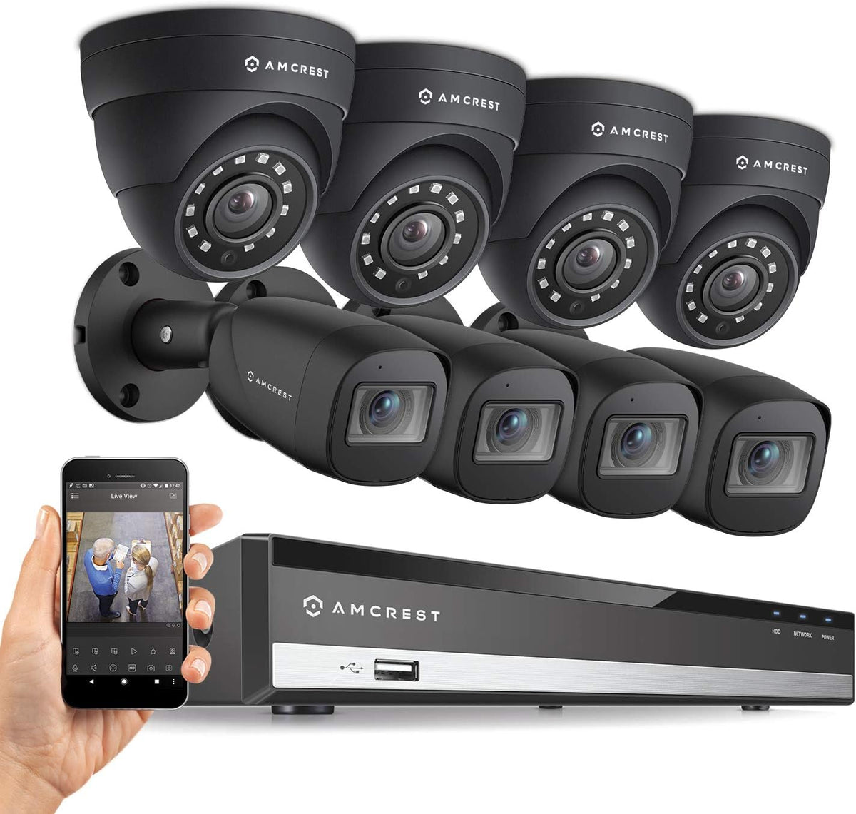 Black 8CH Video Security Camera System E801609