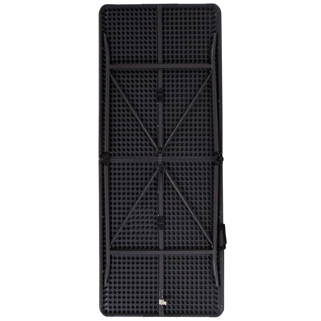 Dark Gray Plastic Folding Table with Carrying Handle Y46433