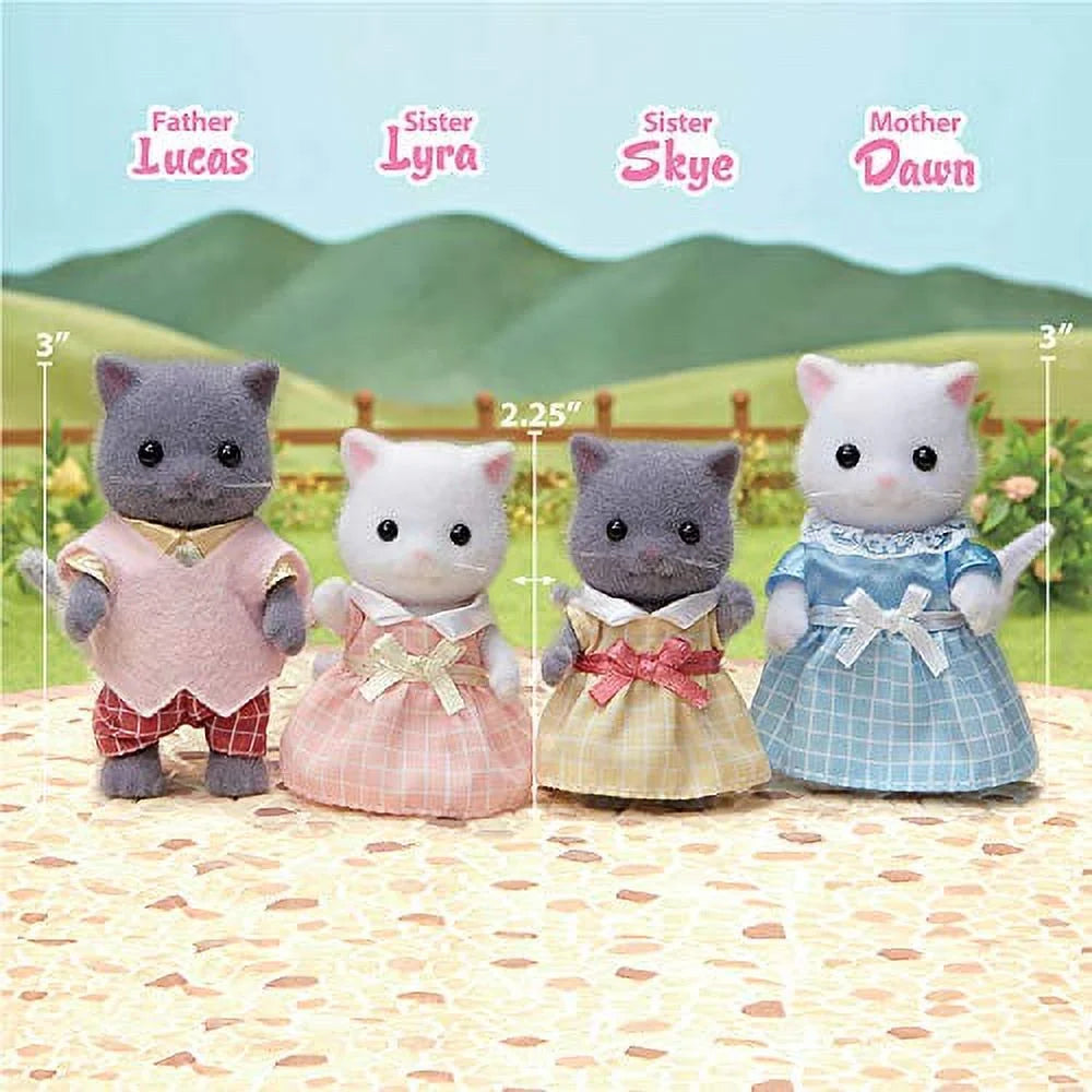 Persian Cat Family Dollhouse Figures M67495