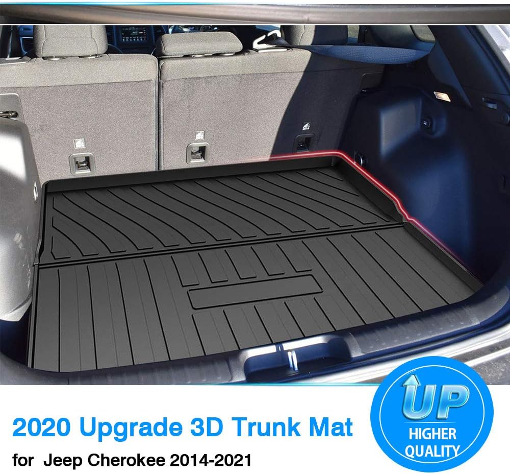 Custom Fit Cargo Liner Trunk Mat for Jeep Cherokee 2014-2021, Pack of 2 C946