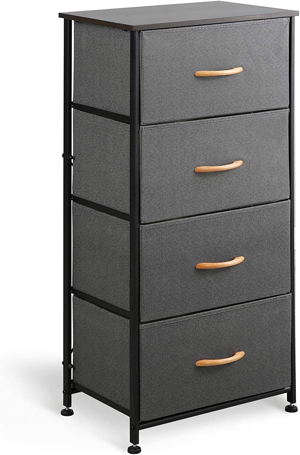 Gray Fabric 4 Drawer Nightstand Dresser C3708