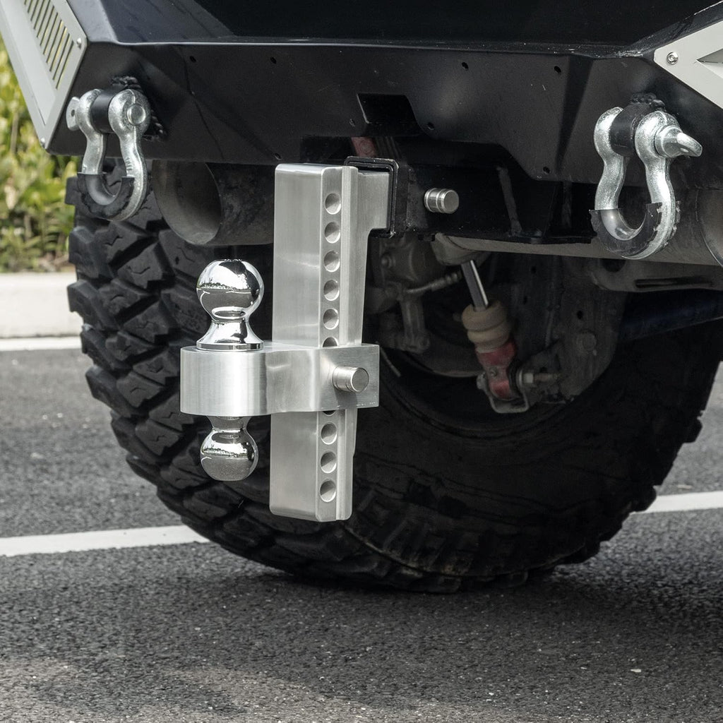 Adjustable Trailer Hitch Ball Mount, 2-Inch Receiver, 10-Inch Drop, Forged Aluminum Shank, 2-Inch and 2-5/16-Inch Combo Stainless Steel Tow Balls R455935