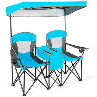 Blue Folding Camping Canopy Chair with Cup Holder Y921