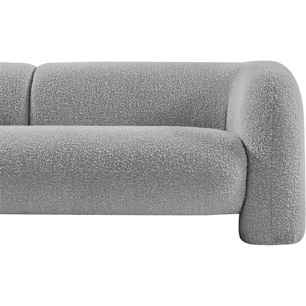 Grey Boucle Fabric Loveseat C922