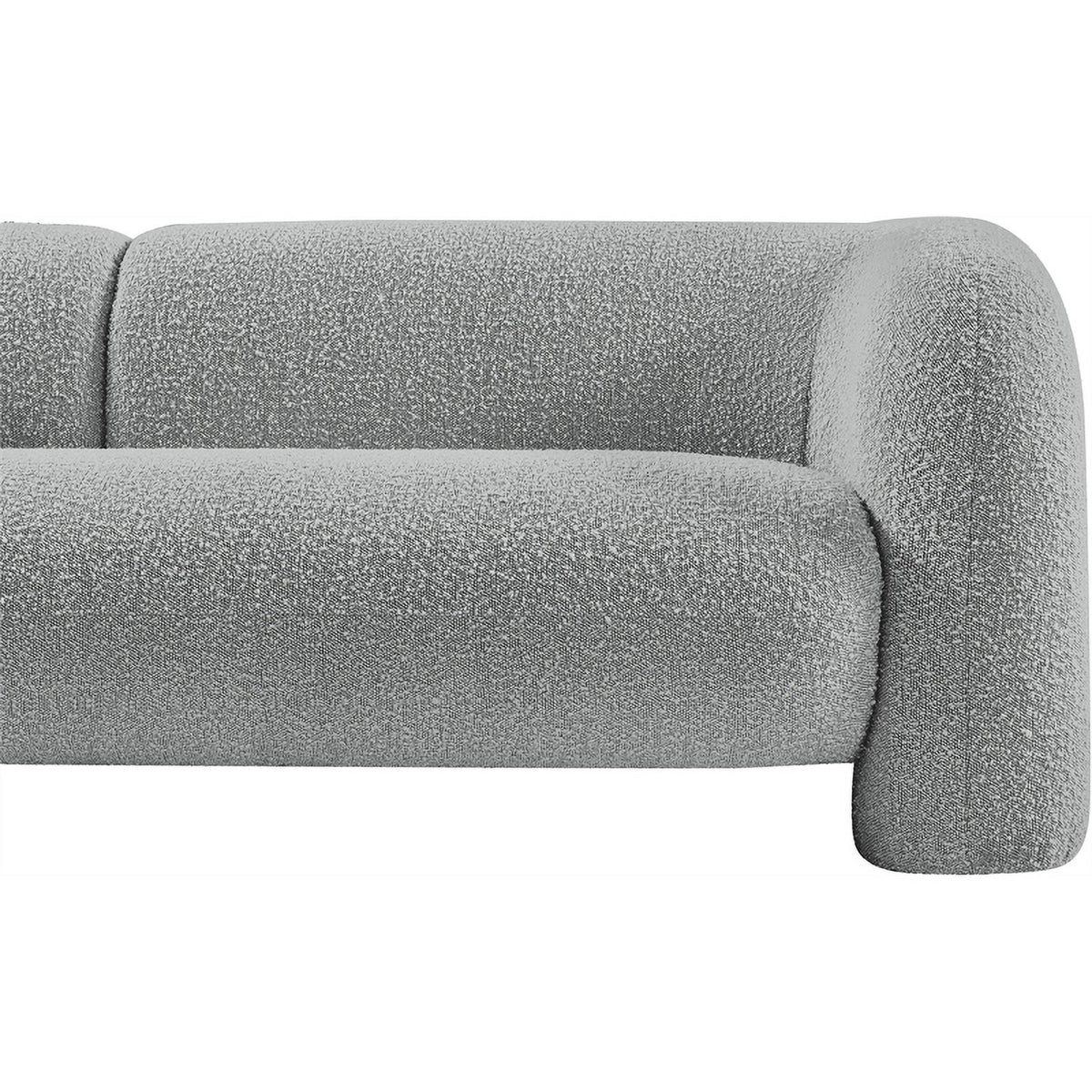 Grey Boucle Fabric Loveseat C922
