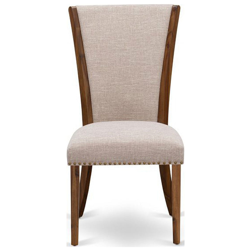 Walnut/Tan Fabric/Wood Dining Chair (Set of 2) C661204