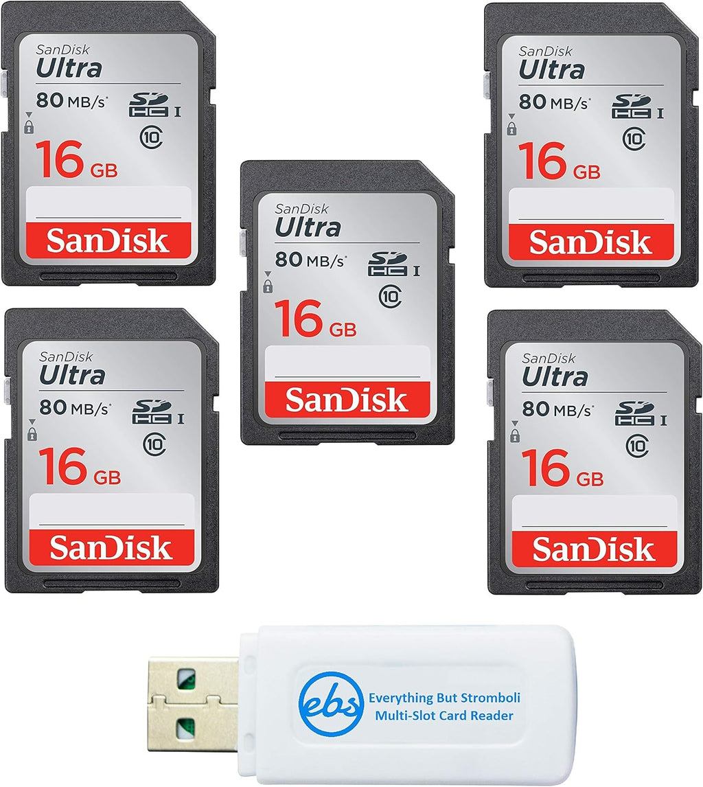 64GB SD Ultra Memory Card (5 Pack) UHS-I Class 10 with Combo Card Reader Pack of 2 X1347