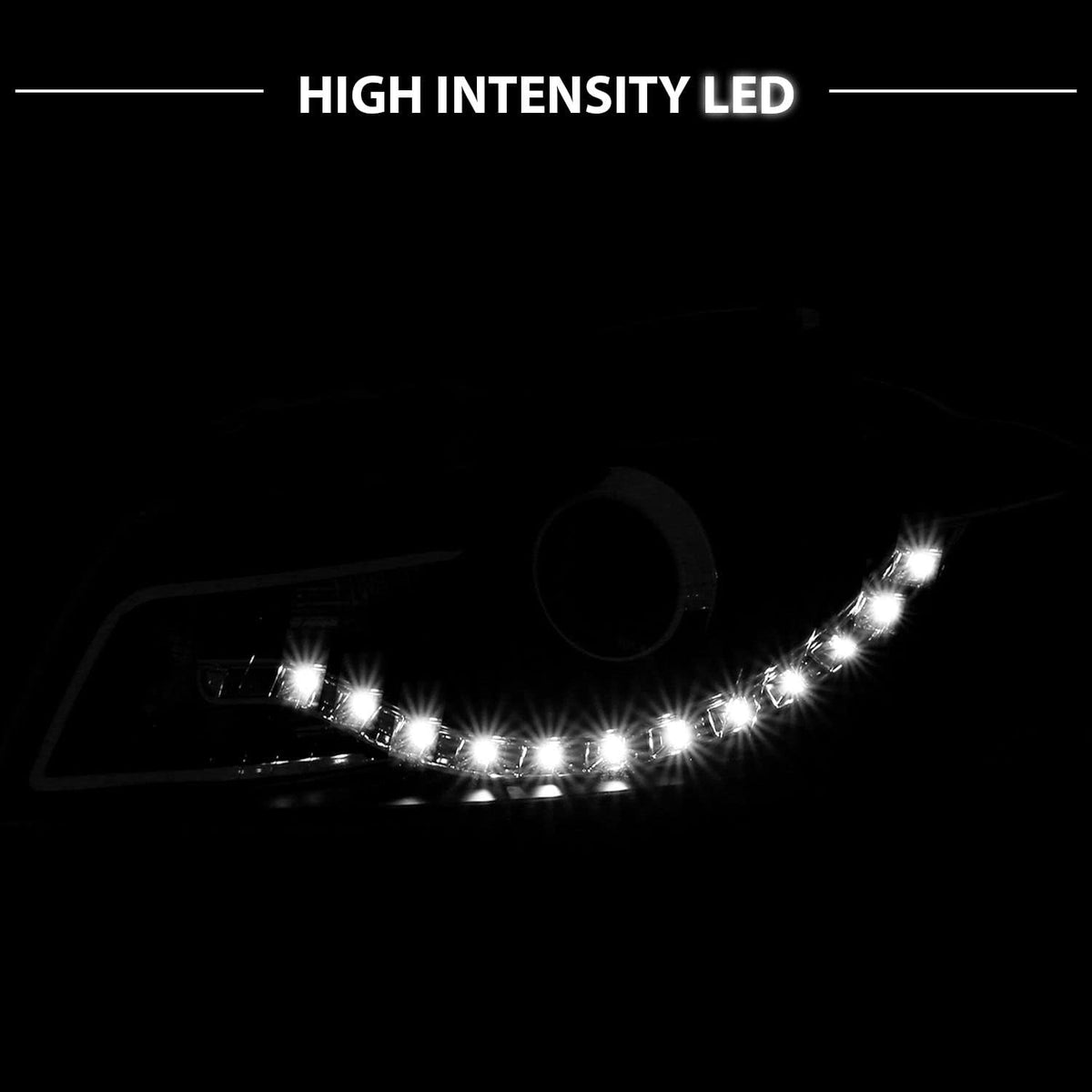 Black R8 LED Style Projector Headlights for Audi A3 G5043