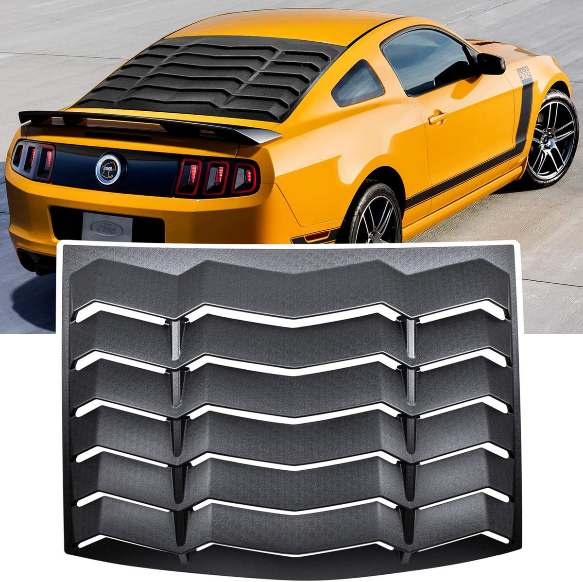 Rear Window Louver Windshield Sun Shade Cover (ABS Matte Black) F104292