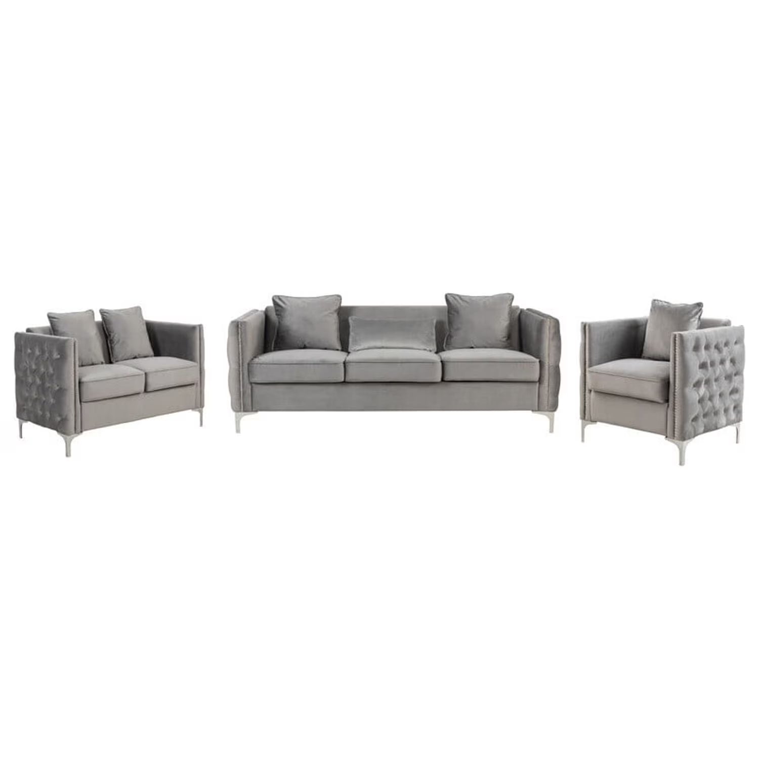 Pink Velvet Sofa Loveseat Chair Set H26672