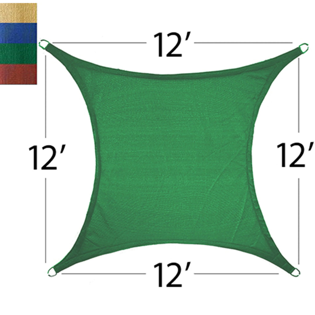 Green 12ft Quadrilateral Sun Shade Sail Y30815