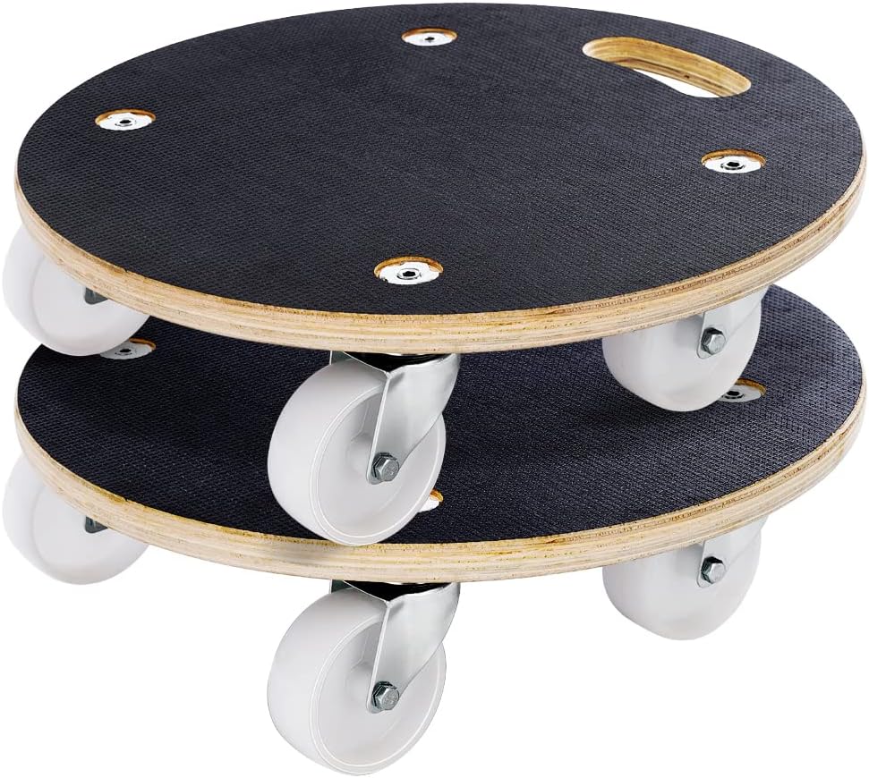 15-Inch Round Wood Platform Dolly with 2 Wheels P9675