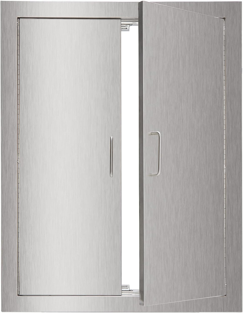 Outdoor Kitchen BBQ Access Door 24W x 31H Inch Stainless Steel Double Doors Y917202