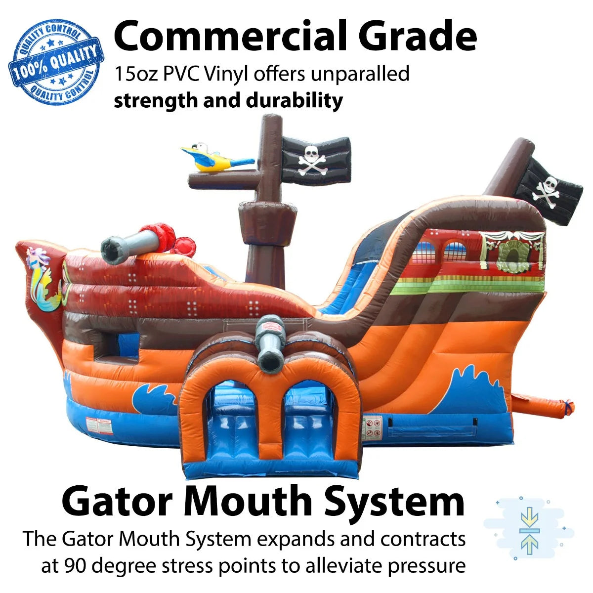 Pirate Ship Inflatable Bounce House with Slide W339716